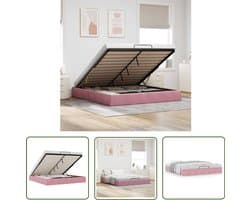 vidaXL Gereedschapset - Dynamische Sleutel - Ottoman bedframe zonder matras 160x200 cm fluweel roze - Klik Mechanisme - Torque Wrench - Spanner Set