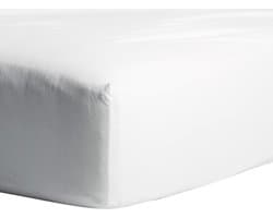 Cinderella Dubbel Jersey Hoeslaken - Twijfelaar - Ook Geschikt voor Boxspring - 120x200/210/220 cm - tot 25 cm  - Wit