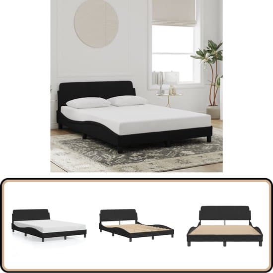 vidaXL Bedframe zonder matras 120x200 cm fluweel zwart