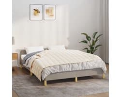 vidaXL Verzwaringsdeken 137x200 cm 10 kg stof lichtcrèmekleurig - Verzwaringsdeken - Verzwaringsdekens - Deken - Beddengoed