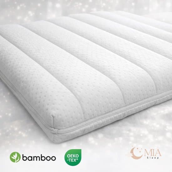 MIA Sleep Hotel Topper - Topdekmatras - 140x220 - Bamboo - Luxe Bamboo Tijk - Koudschuim - circa 7 cm dik - Anti-allergisch - Orthopedisch - Topper Hotel XL - Luxe Tijk