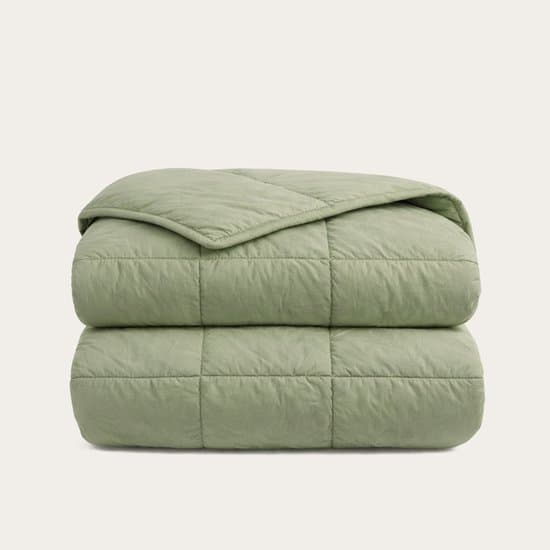 HappyBed Dekbed zonder overtrek 200x200 - Bedrukt dekbed zonder hoes - Hoesloos Dekbed met Print - Wasbaar - Tweepersoonsdekbed - Sage Green
