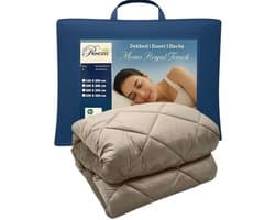 PrincessDekbed - EazyDekbed - Uni Kleur – Taupe - Hoesloos Dekbed 200x220 cm - Bedrukt & Gekleurd Dekbed - Tweepersoons Extra Lang -Dekbed met Cassette Box Constructie