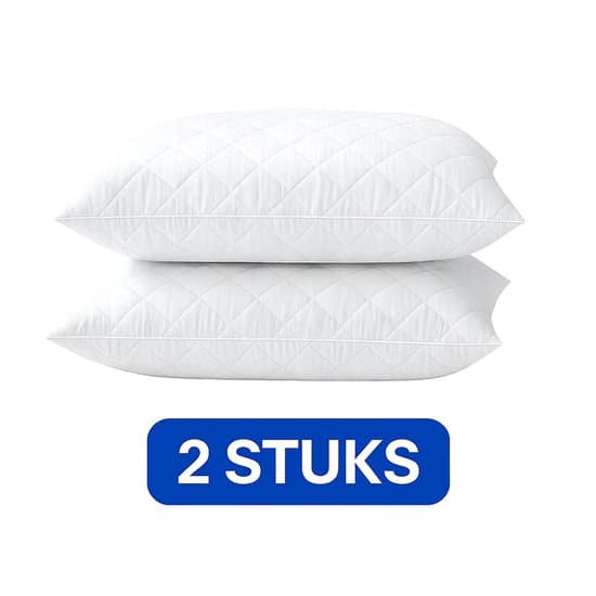 Kussenbeschermer 60x70 cm – Set van 2 – Licht Gewatteerd & Ademend – Met Ritssluiting – Wasbaar op 40°C