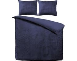 Velvet Dekbedovertrek - Blauw - Lits Jumeaux - 240 x 200/220 cm
