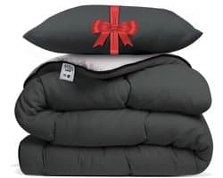 Avenue – Dekbed zonder overtrek 240x220 cm Antraciet/Taupe + Hoofdkussen 60x70 cm Antraciet – Hoesloos – Anti-allergisch & wasbaar op 60°C – All Year comfort slaapbundel