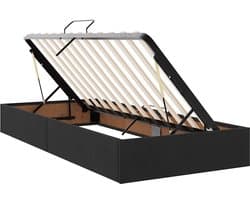 vidaXL - Opbergbed - met - LED - met - matras - met - LED - Zwart - 100 - x - 200 - cm - Fluweel