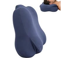 Neksteun Traagschuim - Comfortkussen Wolkvorm - Reizen Kamperen Zitten - Ademend Verstelbaar Ontwerp - 37x57x11cm - Paarsblauw