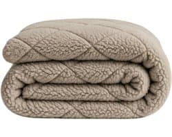 Y-NOT - Teddy Dekbed Taupe/Grey 140x200 - Dekbed Zonder Overtrek - Wasbaar Dekbed - Hoesloos dekbed - Dekbed met vaste overtrek - 30 dagen proefslapen
