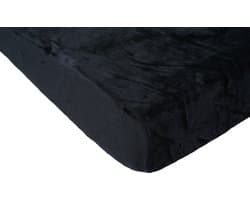 Zachtbeddengoed.nl - Hoeslaken -Matras - Topper - Velvet - Tweepersoons - 180x220 cm - Hoekhoogte tot 25 cm - Zwart - Laken - Zacht - Comfortabel - Kwalitatief - Beddengoed- Hoeslakens