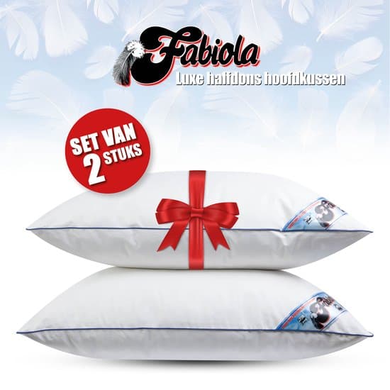Fabiola - Zacht Halfdons Hoofdkussen - Set van 2 stuks - DownPass gecertificeerde Dons & Veren - Ergonomisch - 60x70cm