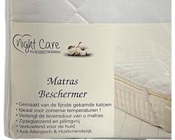 Night Care Matrasbeschermer 160x200cm - 100% Percal Katoen - Anti-Allergisch - Wit
