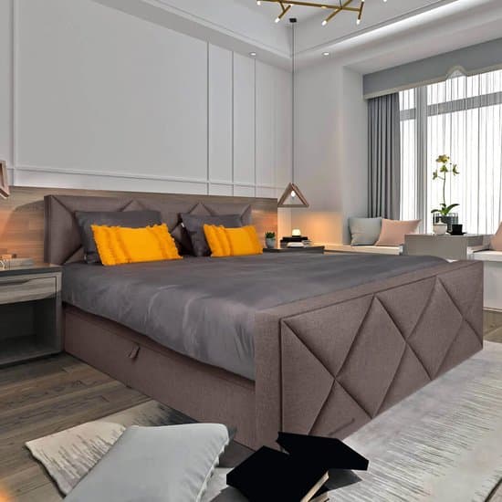 Anno 1588 - Boxspring Santiago - Boxspring met opbergruimte - Pocketvering - Notenbruin - 180x200 cm - Inclusief Dekbed en Kussens