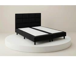 Boxspring DreamLux - 140x200 Zonder matras - Zwart 8 Vaks - BalBedden
