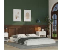 Luxe Massief Grenenhouten Bedframe 140x200 cm – Minimalistisch & Modern Scandinavisch Design – Wit Houten Bed met Lattenbodem – Stevig, Duurzaam en Stijlvol Slaapkamerbed