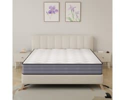Re-purelife® Taschenfederkern Matratze 140x200 H3 (Stevig) - 7 Zonen Matratze 20 cm - Meer dan 1000 individuele veren - Boxspring Gefühl - Comfortabele foam toplaag - Wit-Grijs - Oeko-Tex gecertificeerd