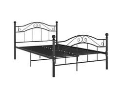 Tweepersoonsbed | Dubbelbed | Volwassenenbed | Bedframe metaal zwart 120x200 cm
