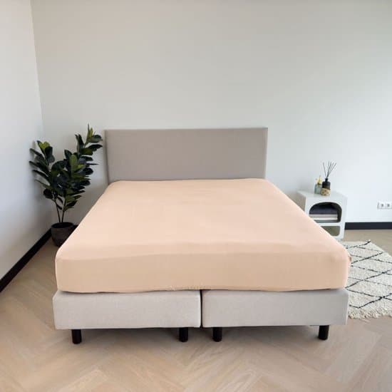 Kayori Kai Hoeslaken Katoen - 160x200-210cm - Matrasdikte 35cm - Rondom Elastiek - Nude