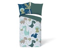 Bedsupplies - Kinderdedbed - Dekbed Zonder Overtrek - 140x200 - Dinosaurus - Groen/Wit