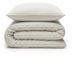 Sleeptime 2 in 1 Teddy Rib Dekbed zonder Overtrek - Dekbed Inclusief Slopen - 140 x 200 cm - Beige