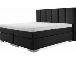 BedNL - Boxspring Utrecht - 180x200 Compleet Zwart 6 Balken