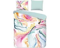 Good Morning dekbedovertrek moderne print - 2 persoons 200x200/220 cm - Multi - 100% Katoen renforce