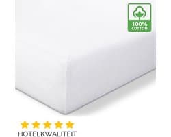 Droomtextiel Molton Hoeslaken - Matrasbeschermer - 140x200 cm - 100% Katoen - Hoge hoek - Hoogwaardige Kwaliteit