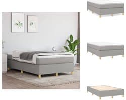vidaXL Boxspring - Boxsprings - Bed - Slaapmeubel - Boxspring met matras stof lichtgrijs 120x200 cm