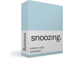 Snoozing - Katoen-satijn - Hoeslaken - Tweepersoons - 120x200 cm - Hemel