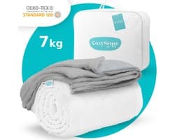 CozySense® Verzwaringsdeken 7 kg - Weighted Blanket - Zwaartedeken met GLASS-Flow® Drukverdeling - Inclusief Wasbare Hoes - 140x200 cm - Grijs