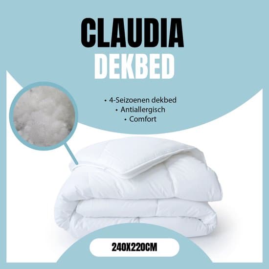 Claudia by Eleganzzz 4 Seizoenen Dekbed - 240x220 cm - Hotel Kwaliteit 4 Seizoenen Dekbed - Zomerdekbed & Winterdekbed - Anti Allergie - 600 gr/m2 - 4 Seizoenen Dekbed Dekbed 240x220 - Lits Jumeaux Extra Lang - Dekbedden