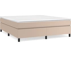 vidaXL - Boxspring - bed - kunstleer - cappuccinokleurig - 160x200 - cm