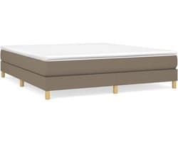 vidaXL - Boxspring - bed - stof - taupe - 160x200 - cm