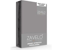 Zavelo® Jersey Hoeslaken Antraciet - Lits-jumeaux (160x200 cm) - Hoogwaardige Kwaliteit - Rondom Elastisch - Perfecte Pasvorm