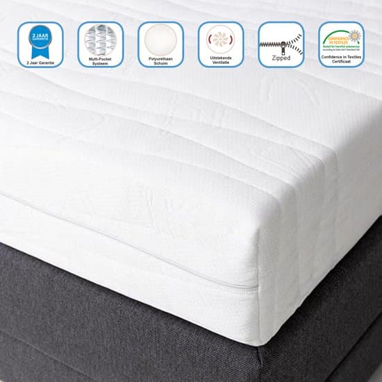 Mörgenn Matras Martinez - Pocketvering - 7 Luxe comfortzones - Anti-allergisch - Matras 200x200 cm