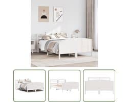 vidaXL Houten Bed - Bedframe - Bedframe zonder matras massief grenenhout wit 135x190 cm - Bed Met Opbergruimte - Slaapkamersdecoratie - Design Bed