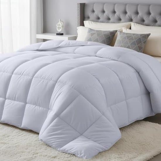 Microvezel Dekbed 200x200 cm - 280 GSM Winterdekbed met Hoeklabels - Wit - Gestikt Alternatief voor Dons