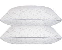 Traagschuim Kussens - Hoofdkussens Bedkussens - Comfortabel Slapen - Versnipperd Schuim Mix - Standaard 2 Stuks - Grijs