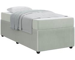 vidaXL - Bedframe - met - matras - Lichtgrijs - 80 - x - 200 - cm - Stof