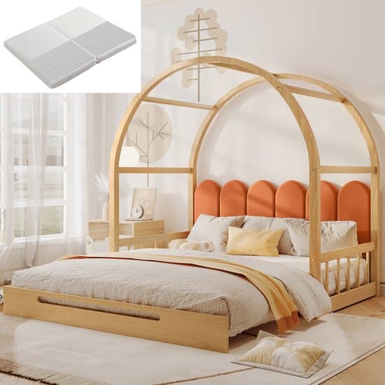 REDOM Gestoffeerd Tweepersoonsbed – 180x200 cm – Hydraulische opbergruimte – Modern design – Linnen – Beige