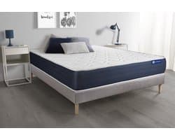 Complete boxspring met matras tweepersoons- Actisom Actilatex sleep grijs - Latex en traagschuim - 120 x 210 cm