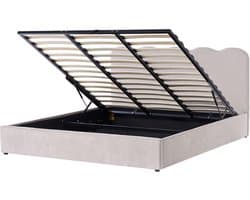 BELIANI NANTERRE - Bed met opbergruimte - Taupe - 180 x 200 cm - Stof