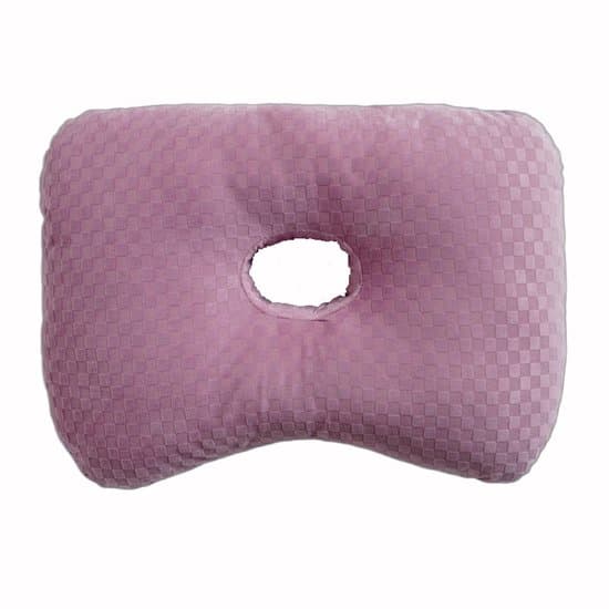 Hoofdkussen - slaapkussen - Oorpiercing kussen - Ergonomisch contour - met gat voor CNH en oorpijn, ontsteking, doorligwonden voor zijslapers, katoenen en polyester zijslaperkussen, wasbaar en verstelbaar oorbeschermingskussen, Paars