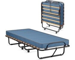 Inklapbaar Eenpersoonsbed met Traagschuim Matras - Logeerbed voor Volwassenen