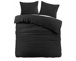 Ten Cate Flanellen Dekbedovertrek 200x200/220 - Tweepersoons - Zacht - Antraciet