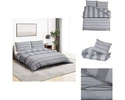 vidaXL Dekbed - Dekbedden - Dekbedovertrek - Overtrek - Dekbedovertrekset 200x200 cm katoen grijs