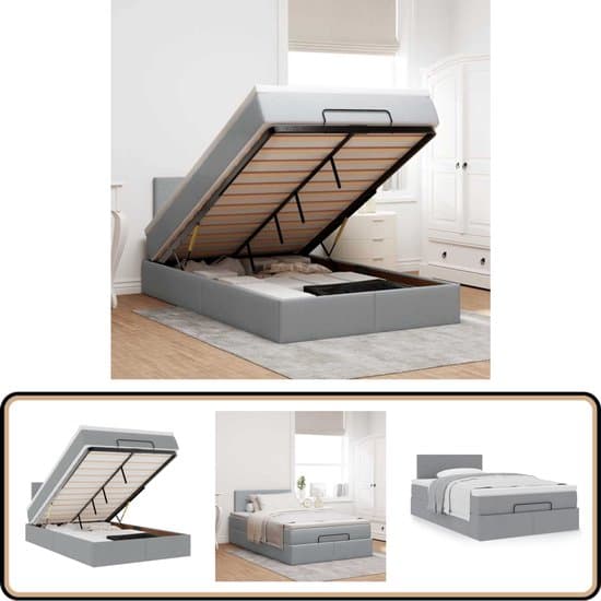 vidaXL Bed met matras 120x200 cm stof lichtgrijs