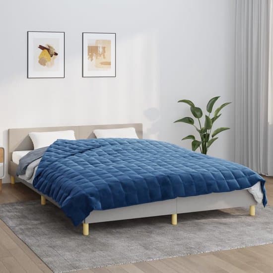 vidaXL - Verzwaringsdeken - 220x240 - cm - 15 - kg - stof - blauw