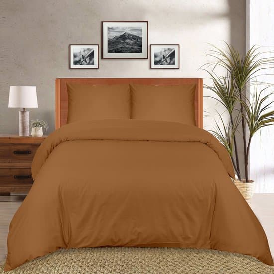 The Linen Collection - Dekbedovertrekset - Katoen Percale - Mastard - 200x220