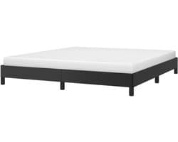 Bedframe Kunstleer - Ledikant Tweepersoons - Goede Nachtrust - Multiplex Lattenbodem - 160x200 cm - Zwart